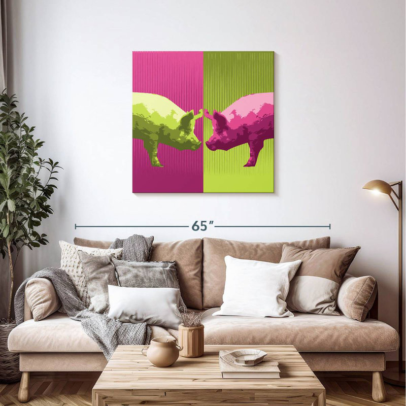 Brampt Neon Pigs, 36" H x 36" W