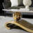 51" Luxury Oval Coffee Table with Base and Sintered Stone Top - Musical Note Shaped Base-988707058