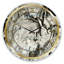 Horloge murale moderne blanche, grise et blanche en marbre peint à la main-50582328