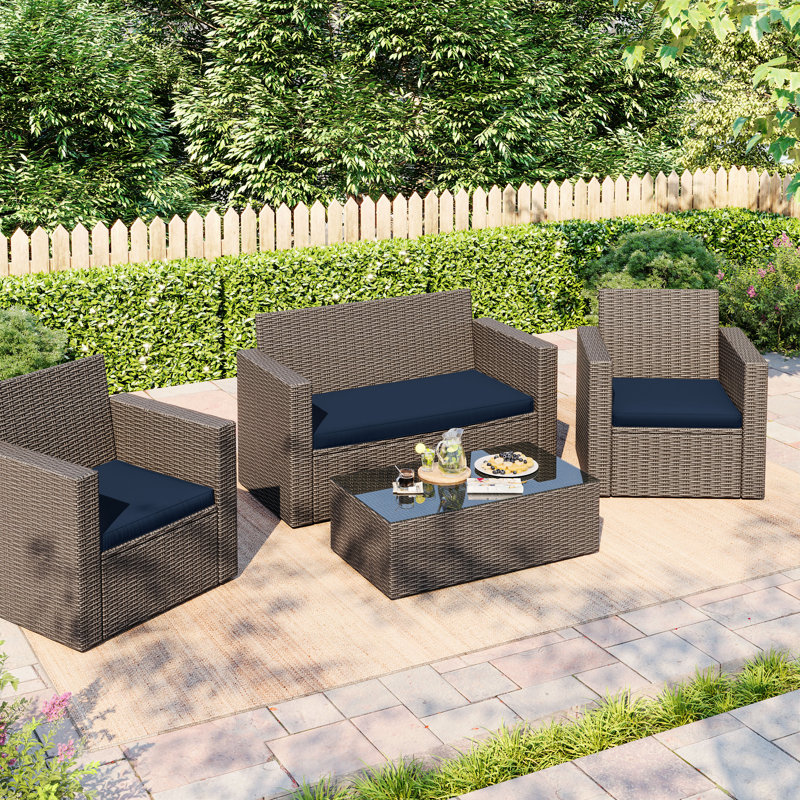 Outdoor Seat Cushions 3” Replacement Cushions Set, Navy Blue