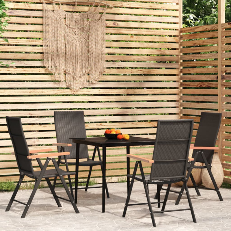 Ensemble de salle à manger 3 pièces Latitude Run® - noir, H 29,1 po x l 31,5 po x P 31,5 po, 4