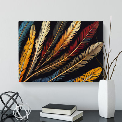 Divine Bird Feathers - Wrapped Canvas