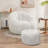 Compression Comfy Pumpkin Bean Bag Couch Sofa Chair,Soft Teddy Fabric Bean Bag Chair With Ottoman-1262828845