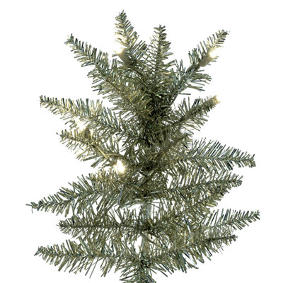 Champagne Tinsel Fir Slim Artificial Christmas Tree