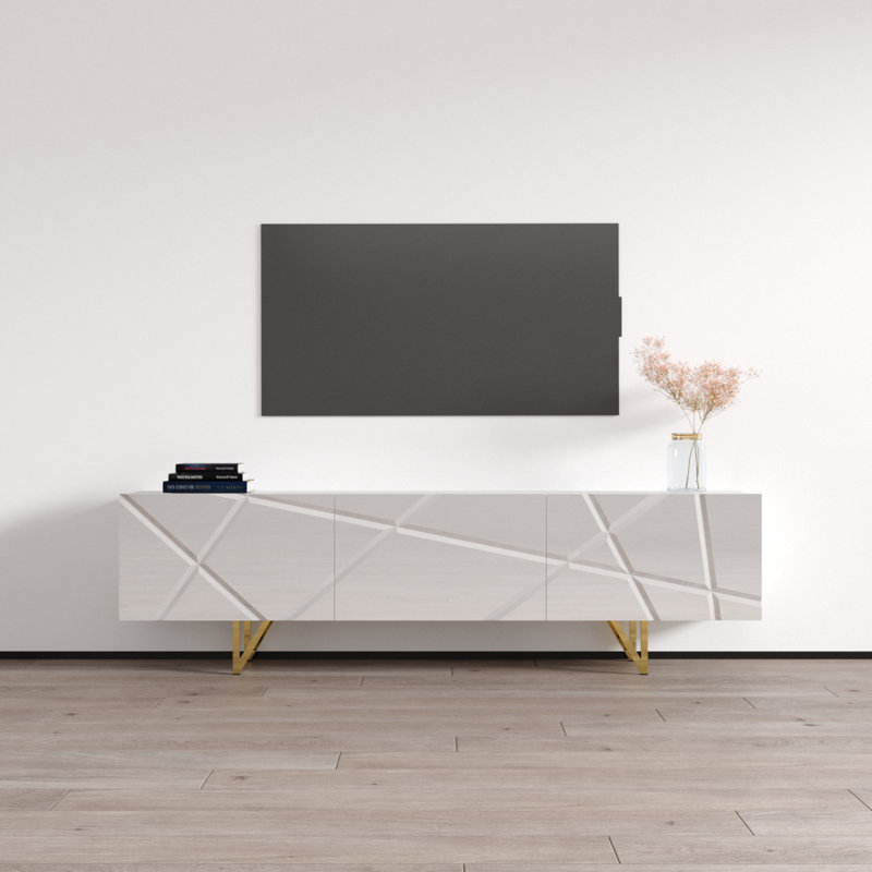 Meuble télé 70,9 po Watchet, Blanc