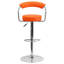 Tabouret de bar contemporain en vinyle réglable en hauteur avec accoudoirs et base en chrome-111236763-19920414-111236762