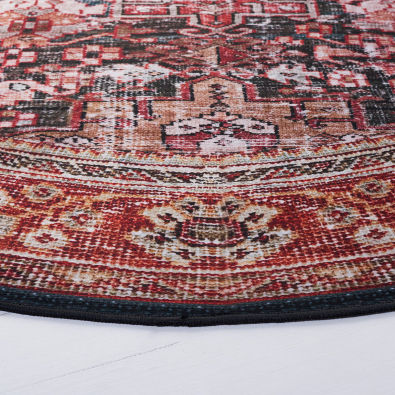 Pashen Performance Machine Washable Oriental Rug, Round 6'