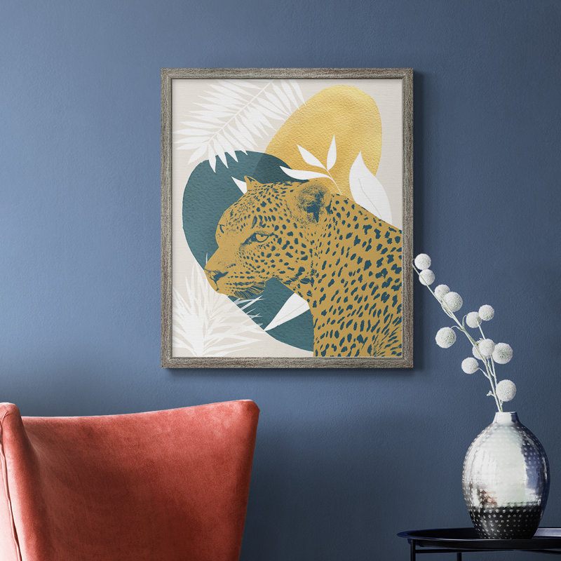 Toile encadrée de qualité supérieure Jungle Cat II - prête à être accrochée, Argent patiné, H 24 po x l 20 po