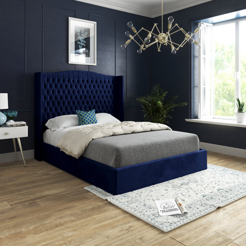 Aldermary Upholstered Bed, Single (3'), Blue