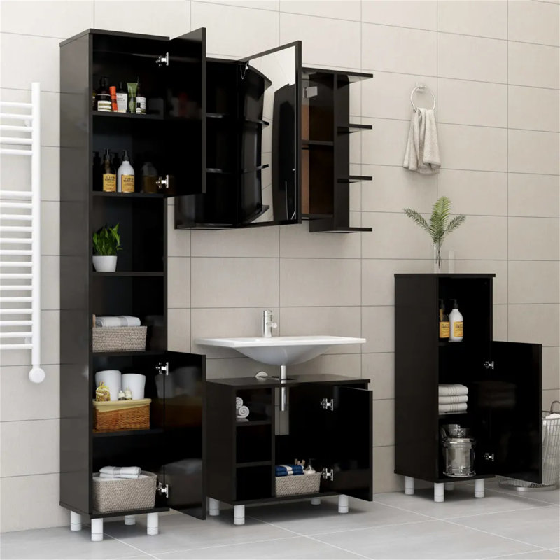 Avrey Linen Cabinet, Black