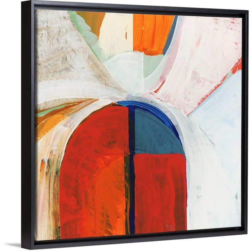 Bleu orange IV - reproduction d'art, Toile avec cadre noir, H 18 po x l 18 po x P 1,75 po