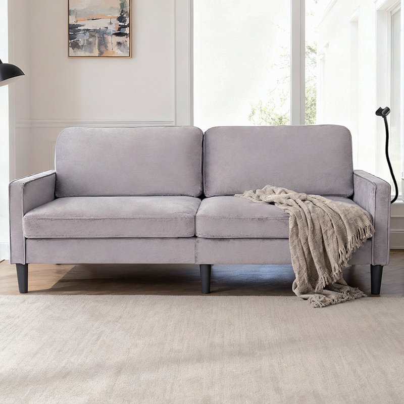 Canapé moderne pour causeuse pour le salon, fauteuil inclinable en chenille, housse amovible, coussins à ressorts, structure en bois massif, assemblage facile pour les petits espaces