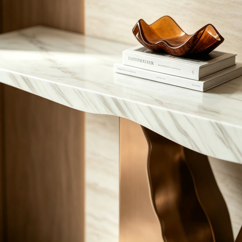 Console créative d'inspiration de luxe moderne, H 33,46 po x l 39,37 po x P 13,78 po