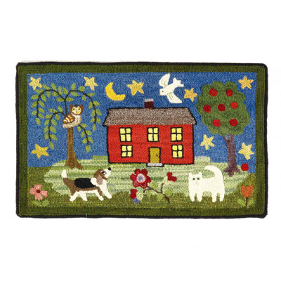 American Antique Hooked Rug 1'6'' X 2'5''