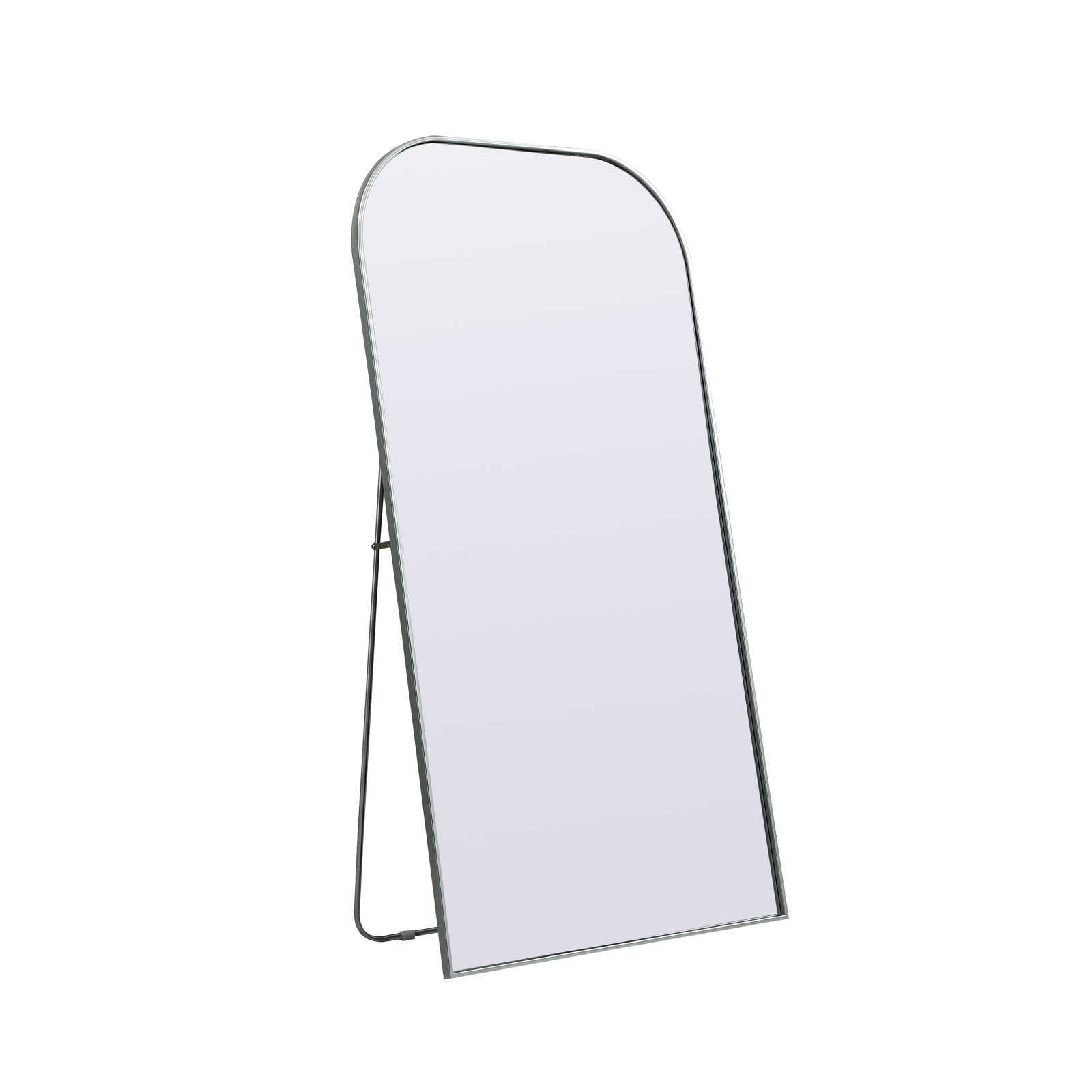 Sabine Metal Arch Floor Mirror, 66" x 35", Silver