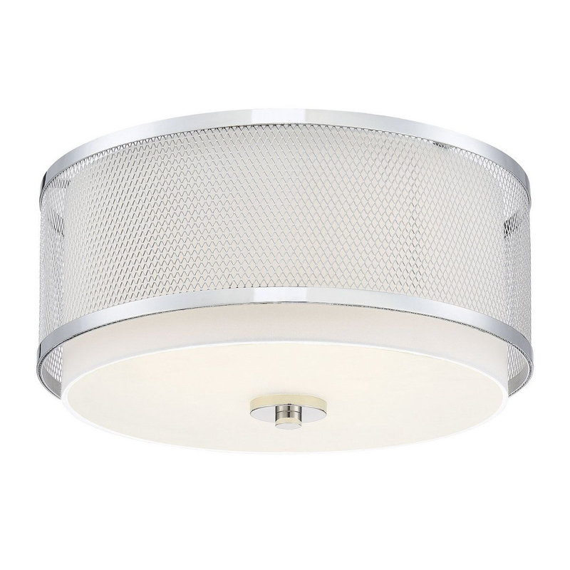 Plafonnier 3 lumières Meridian en nickel poli, Nickel poli