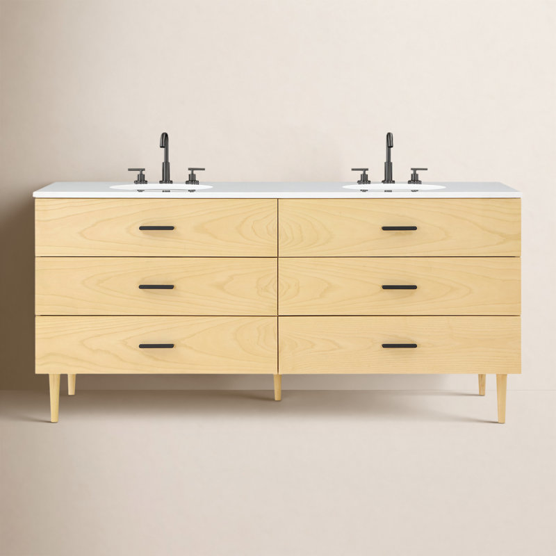 72'' W Double Vanity, Matte Black