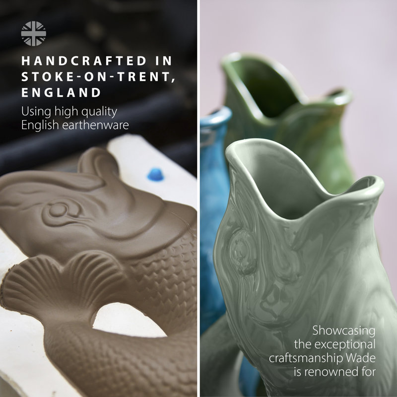 Wade Original Gluggle Jug, Earthenware, Iconic UK Heritage, Made in Stoke-on-Trent, 1.2 L, Light Green