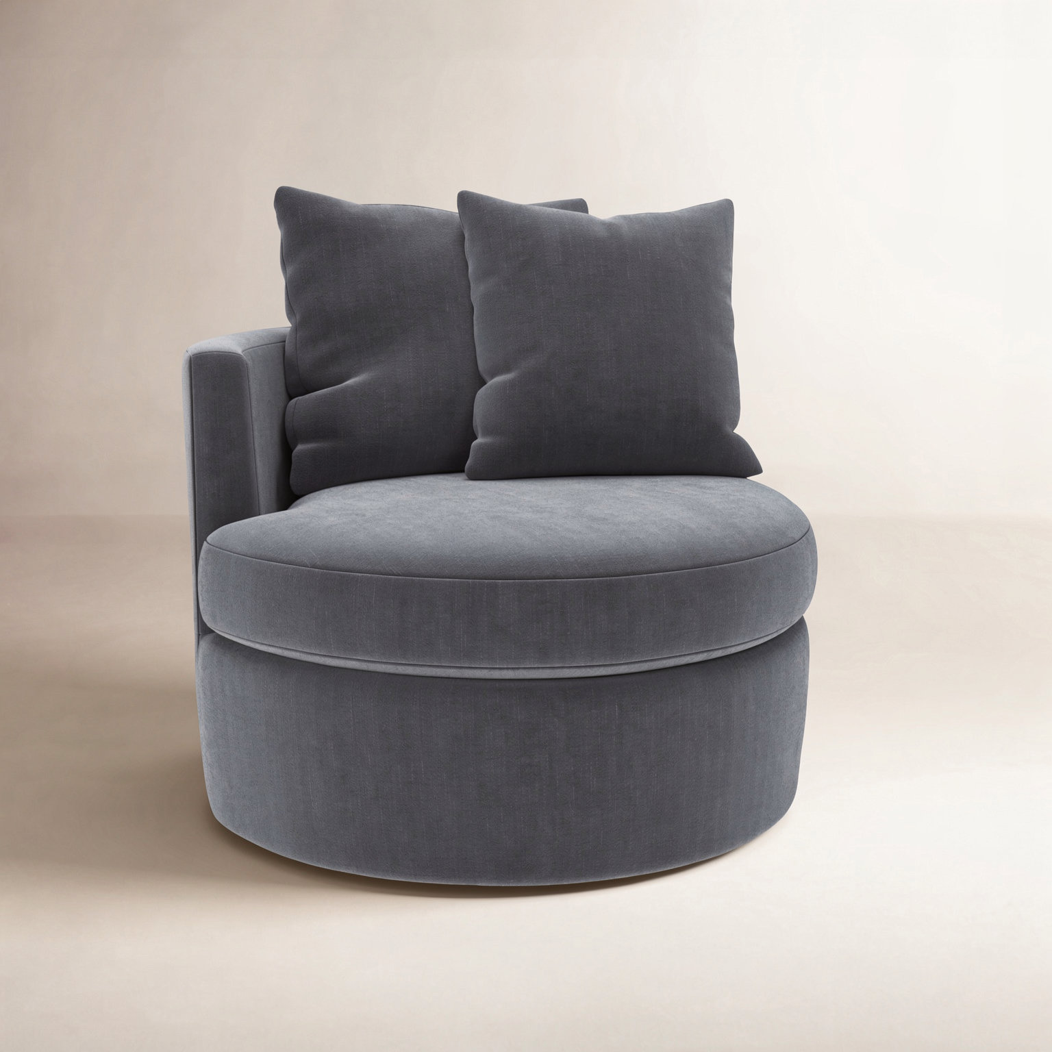 Dara Upholstered Swivel Accent Chair, Andrew Slate Performance Chenille