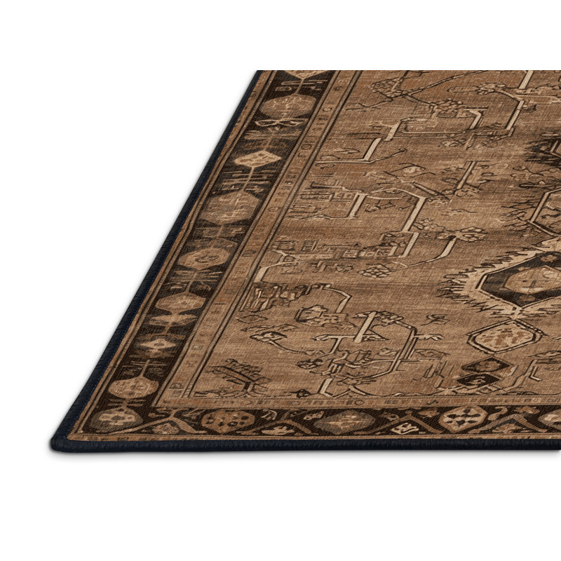 Machine Washable Turkish Brown Area Rug, Square 8'
