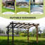10 pi. L 12 pi. Pergola d'extérieur, abri de jardin en bois pour soutenir les plantes grimpantes, jardin, patio, cour arrière, terrasse, brun