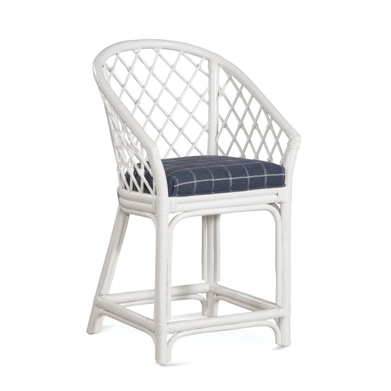 Kent 24" Counter Stool, Blue Buffalo Check; 0120-61, Antique Black