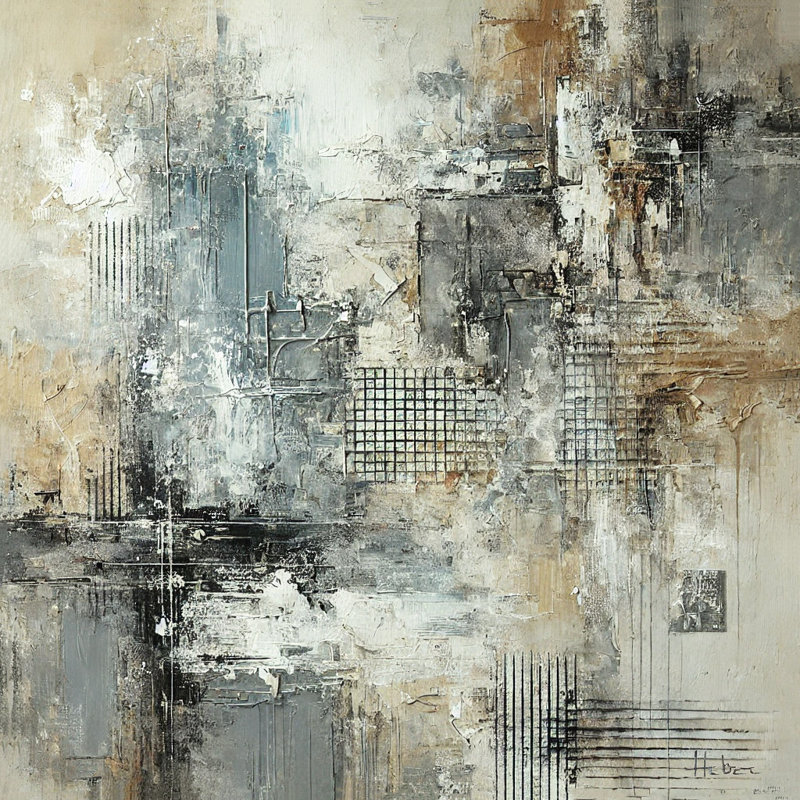 "Abstract Industrial Layers", impression sur toile, H 20 po x l 20 po x P 1,5 po