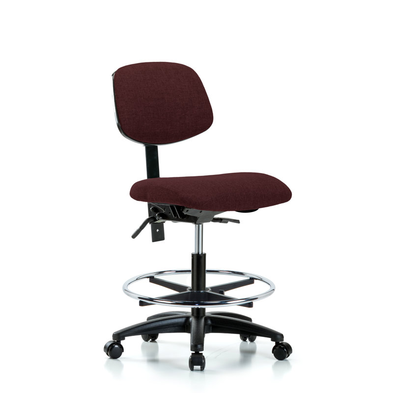 Belen Drafting Chair, Burgundy, Casters, Not Included
