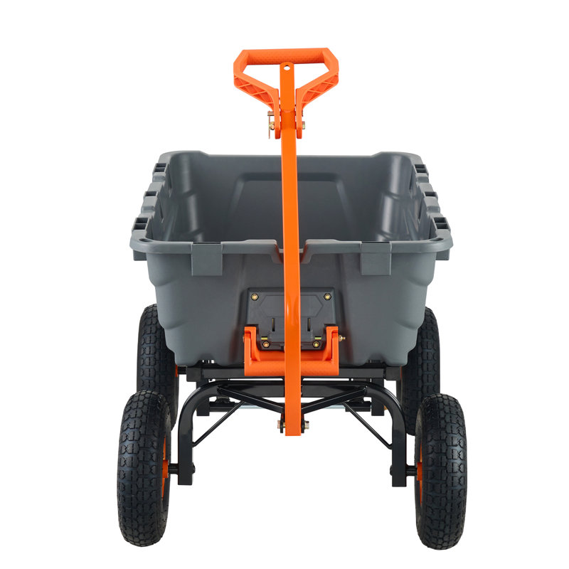 VEVOR Dump Cart, Poly Garden Dump Cart with Easy to Assemble Steel Frame, Dump Wagon