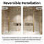 Porte de baignoire pivotante sans cadre l 43 po x H 58 po, charnière pivotante à 180 °, verre trempé 1/4 po-124791595-124791599