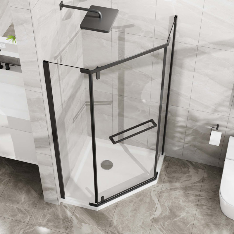 Porte de douche sans cadre Neo-Angle, Matte Black