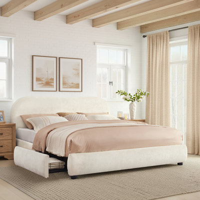 Gervais Modern Curved Upholstered Storage Bed