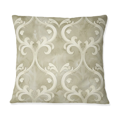 Coussin décoratif moderne beige à motif quadrilobe III