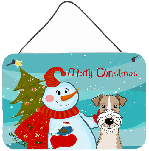 Impression sur plaque bonhomme de neige, Fox-terrier