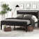 Metal Frame Platform Bed with Wood Headboard