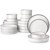 24 Piece Porcelain China Dinnerware Set - Service for 6
