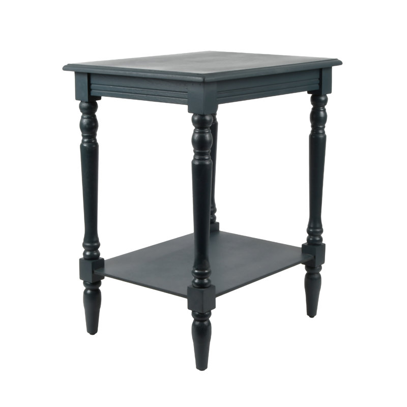 Decor Therapy Simplify Accent Storage Shelf End Table, Traditional Style, Navy 24" X 19.5" X 15.75"