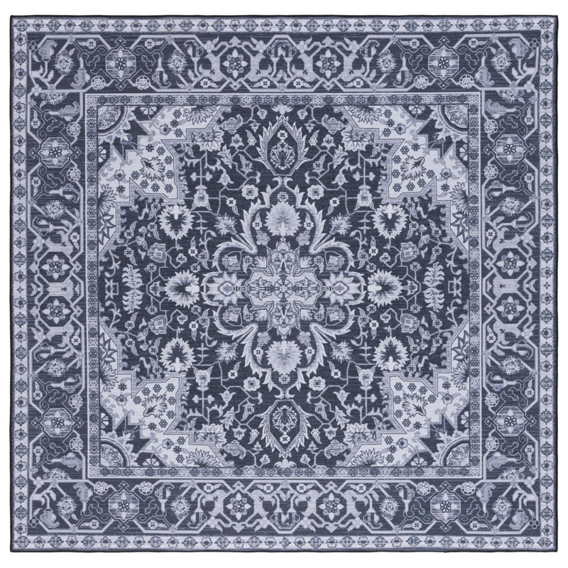 Eileena Performance Machine Washable Oriental Rug, Square 6'