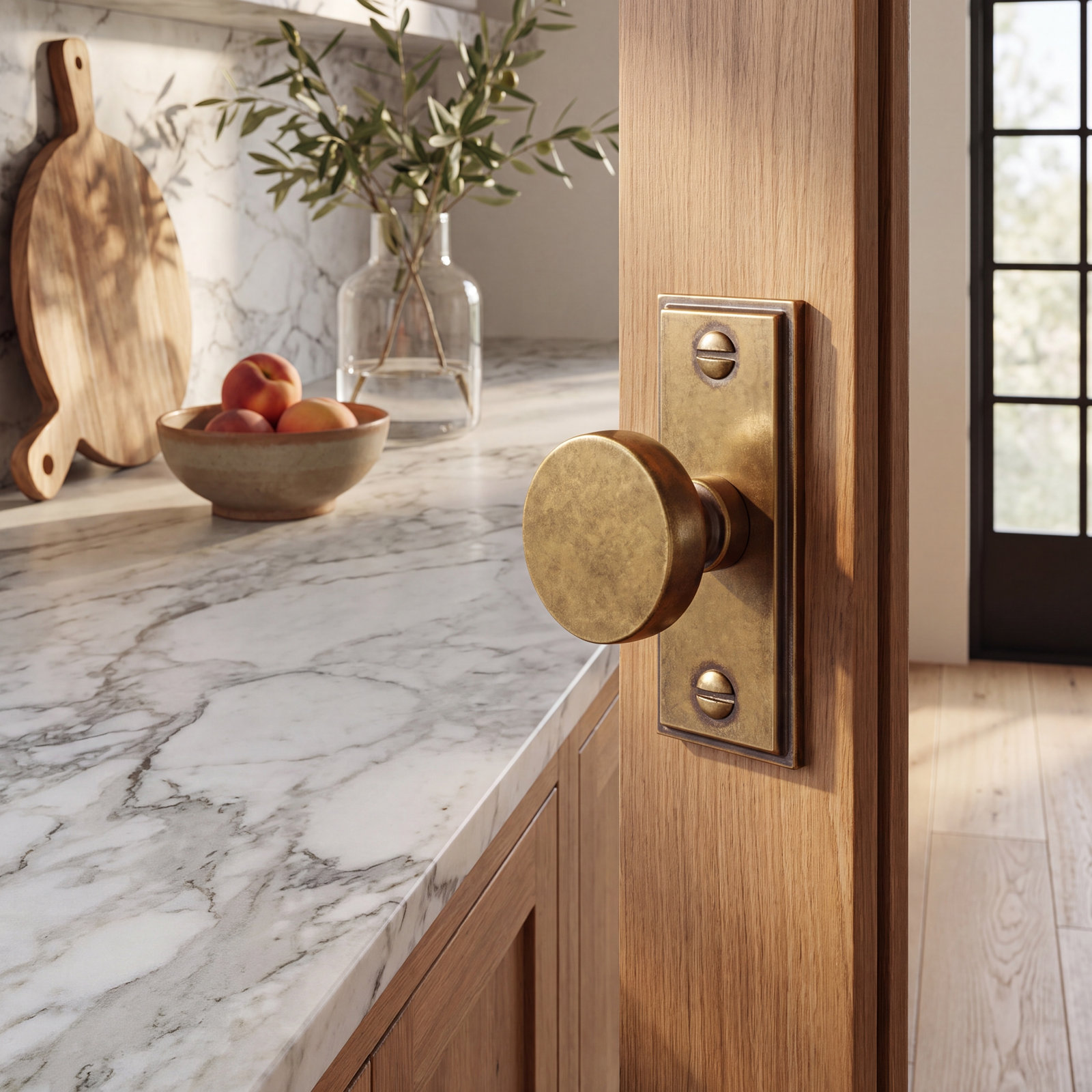 1.2" Mushroom Cabinet Knob, Antique Brass