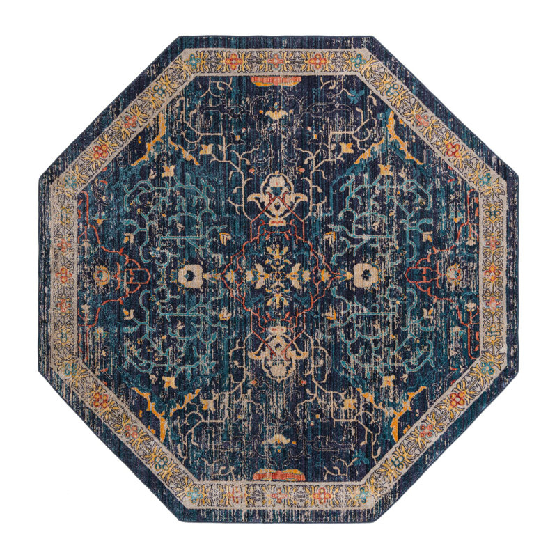 Alkire Floral Indoor Rug, Octagon 7'10" x 7'10"