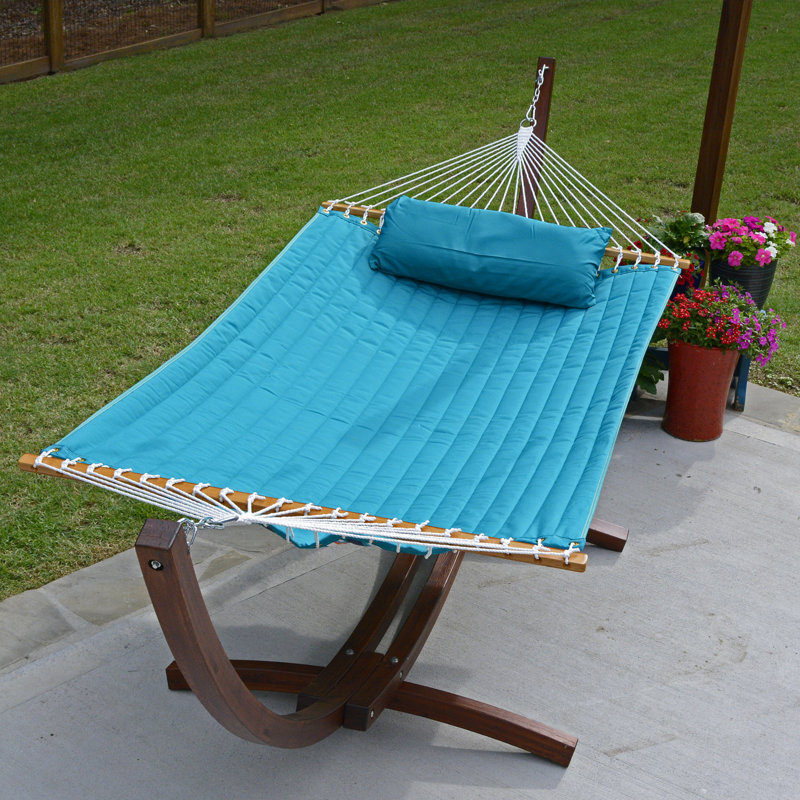 Cecelia 2 Person Sunbrella® Spreader Bar Hammock, Teal