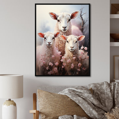 «White Pink White White Sheep Ethereal Ewes I», reproduction d'art sur toile