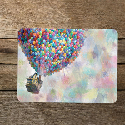 Contemporary Cutting Board with Colorful Air Balloon Design Made of Durable Glass Ideal for Adding a Pop of Color to Your Kitchen Decor