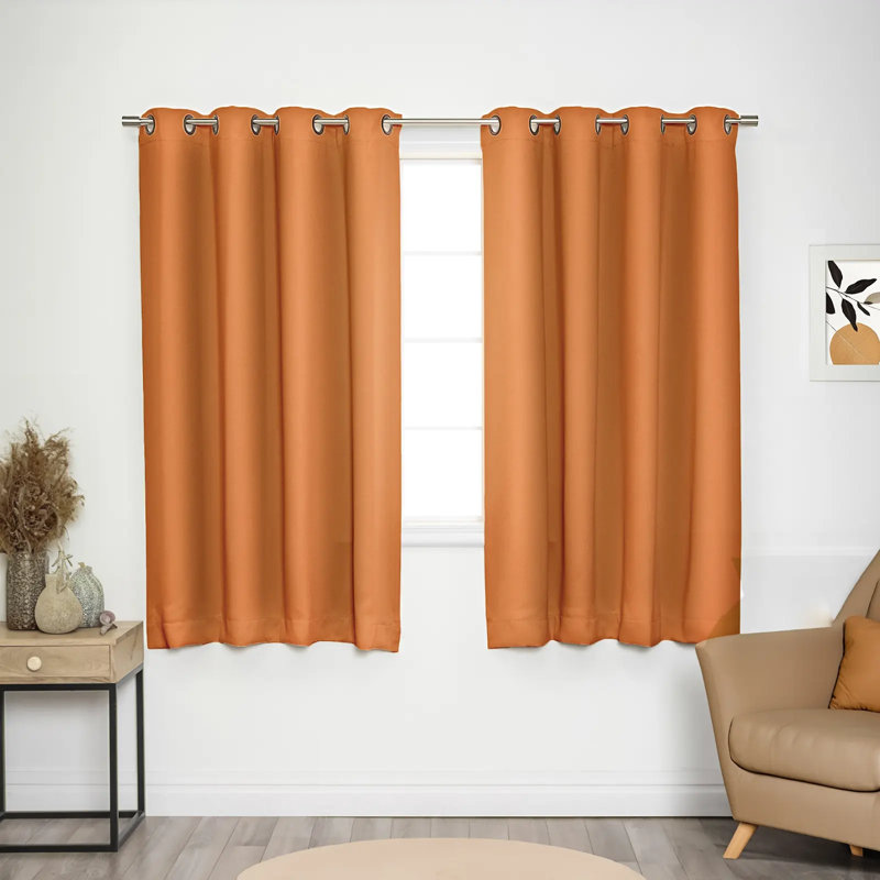 Paire de rideaux isolants avec œillets Adina Sevan, L 52 po x L 63 po, Orange