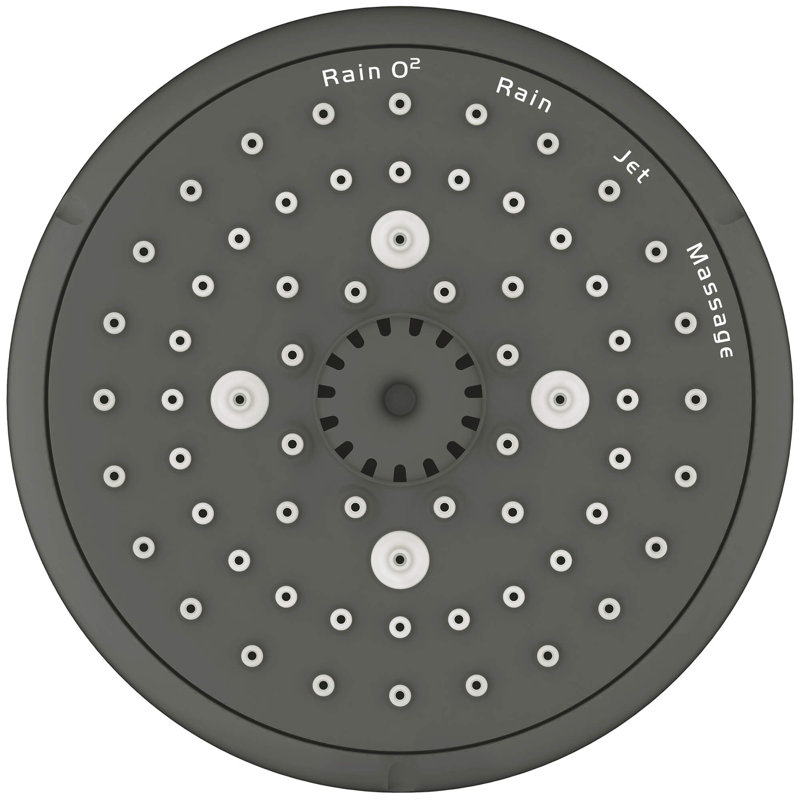 Pomme de douche réglable Tempesta® multifonction avec buses Speedclean, Nickel brossé
