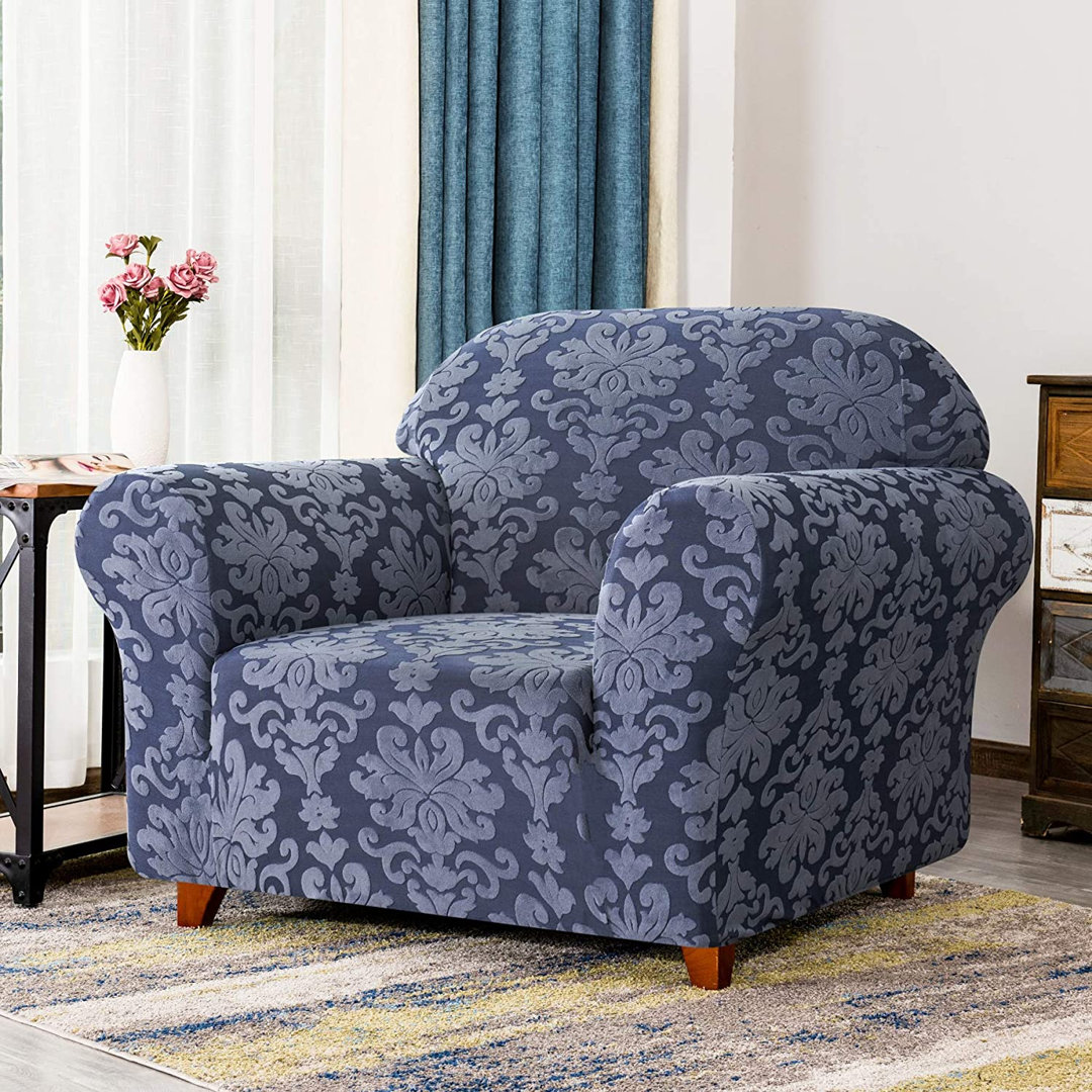 Jacquard Damask Stretchy Box Cushion Armchair Slipcover