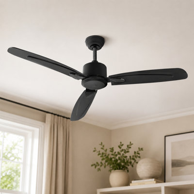 Ventilateur de plafond 55 pouces à 3 pales avec télécommande et moteur 6 vitesses CC silencieux
