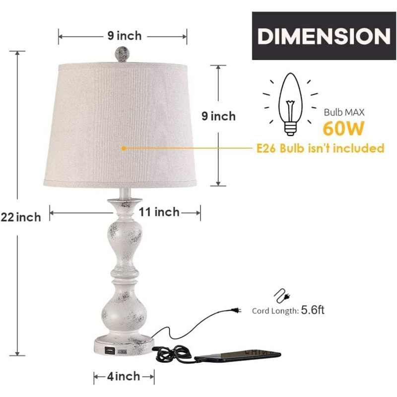 Metal USB Table Lamp