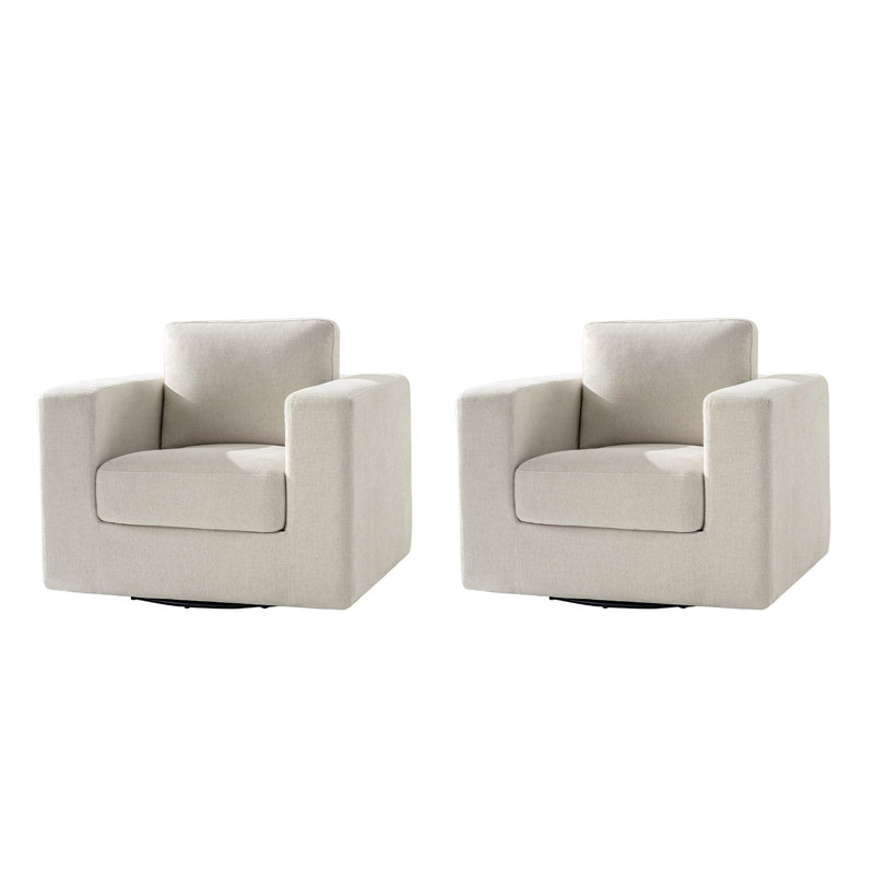 Chaise berçante pivotante avec accoudoirs carrés Letcher, Gruau