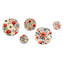 Homan - ensemble d'art mural floral rond floral de 5
